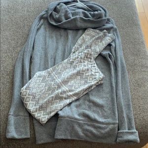 Cowl Neck Hoodie with Leggings